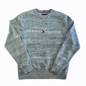 Tommy Hilfiger Men’s Crewneck Sweatshirt SmalHeathered Green Logo Pullover